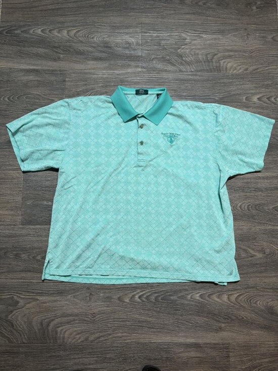 Alabama's RTJ Collection Other - Alabamas RTJ Robert Trent Jones XL Polo Shirt Mint Green Diamond Golf Preppy